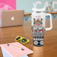 Fiji Heart Tribal Personalised Tumbler With Handle Polynesian Patterns