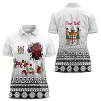 Fiji Heart Tribal Personalised Women Polo Shirt Polynesian Patterns