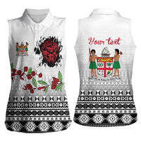 Fiji Heart Tribal Personalised Women Sleeveless Polo Shirt Polynesian Patterns