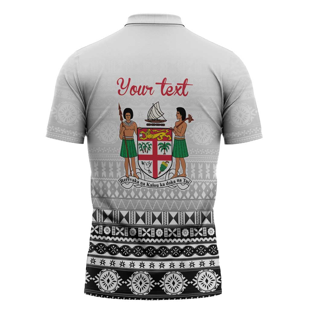 Fiji Heart Tribal Personalised Zipper Polo Shirt Polynesian Patterns