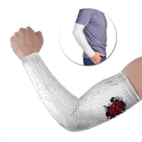 New Zealand Maori Heart Tribal Personalised Arm Sleeves Polynesian Patterns LT9 Set of 2 White - Polynesian Pride