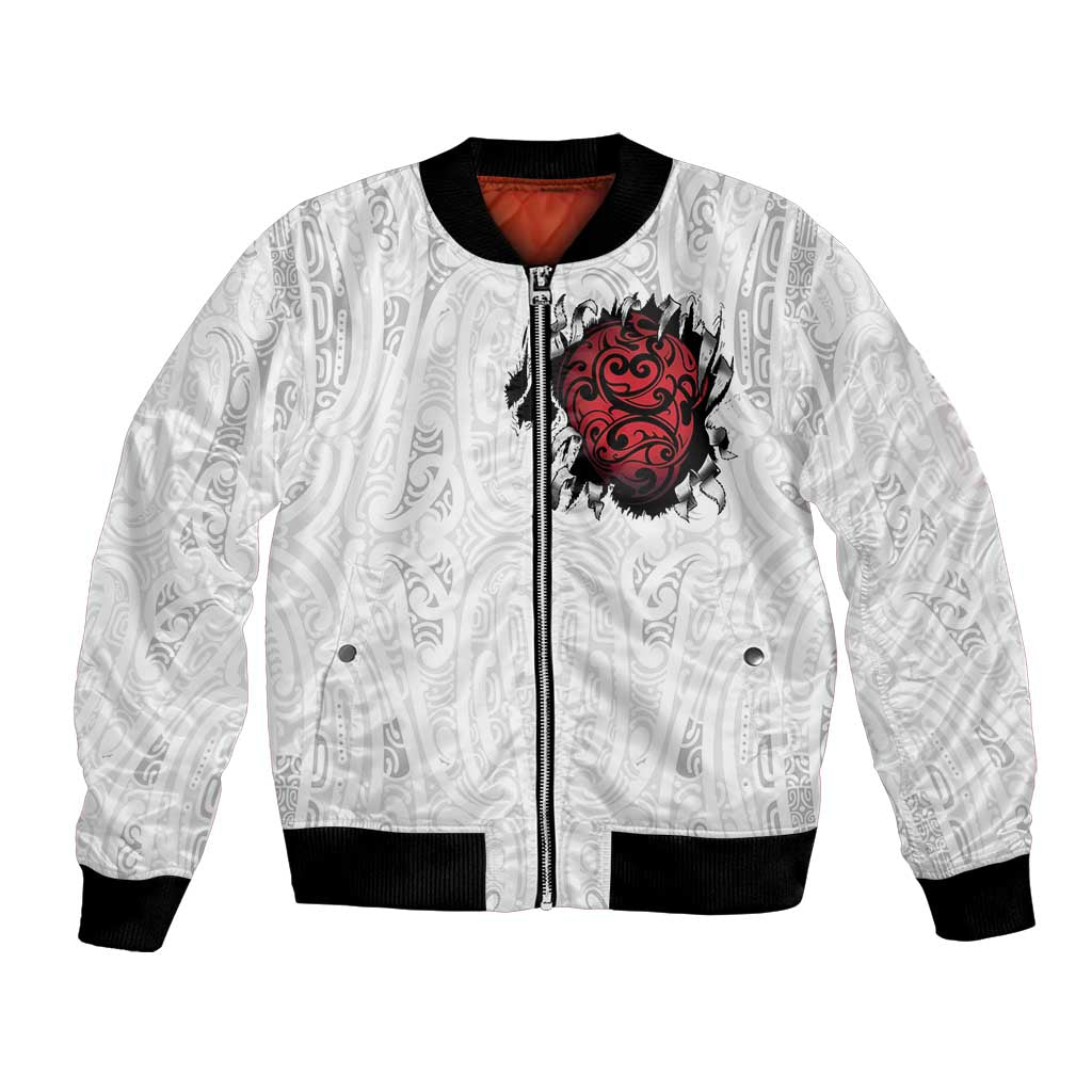 New Zealand Maori Heart Tribal Personalised Bomber Jacket Polynesian Patterns