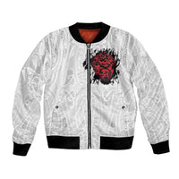 New Zealand Maori Heart Tribal Personalised Bomber Jacket Polynesian Patterns