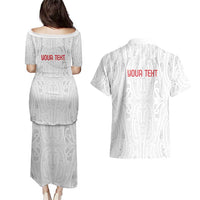 New Zealand Maori Heart Tribal Personalised Couples Matching Puletasi and Hawaiian Shirt Polynesian Patterns