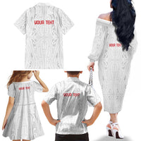 New Zealand Maori Heart Tribal Personalised Family Matching Off The Shoulder Long Sleeve Dress and Hawaiian Shirt Polynesian Patterns