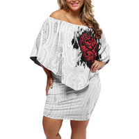 New Zealand Maori Heart Tribal Personalised Family Matching Off Shoulder Short Dress and Hawaiian Shirt Polynesian Patterns