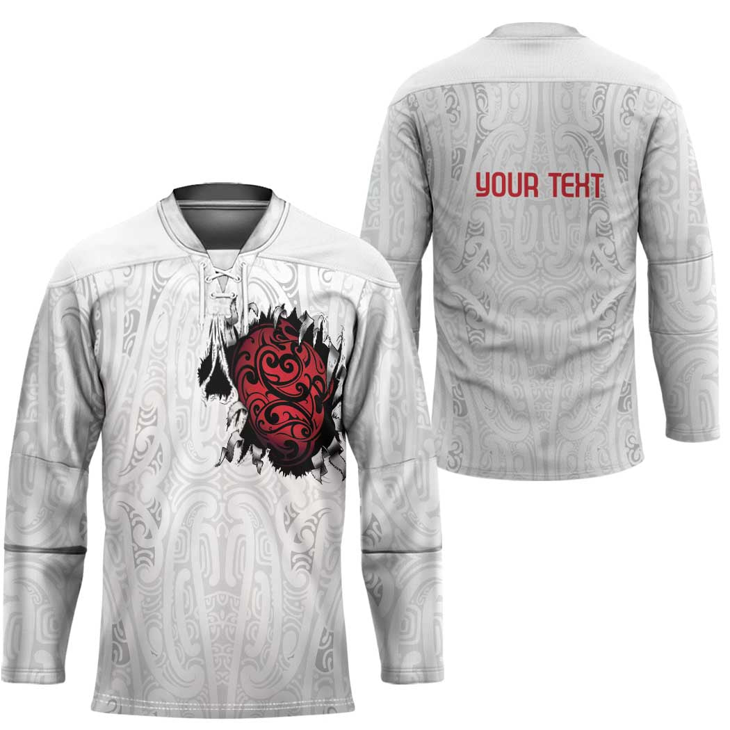 New Zealand Maori Heart Tribal Personalised Hockey Jersey Polynesian Patterns