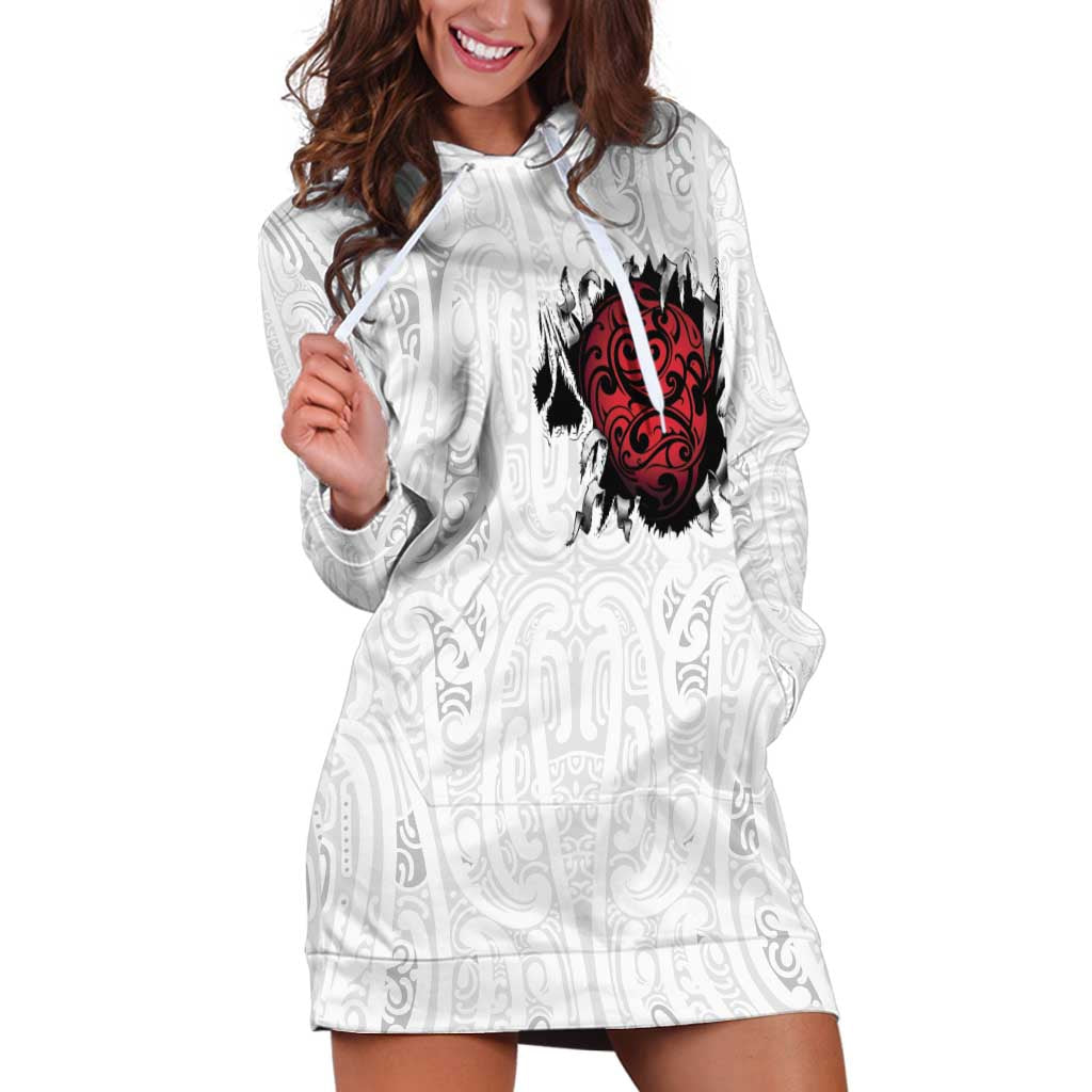 New Zealand Maori Heart Tribal Personalised Hoodie Dress Polynesian Patterns