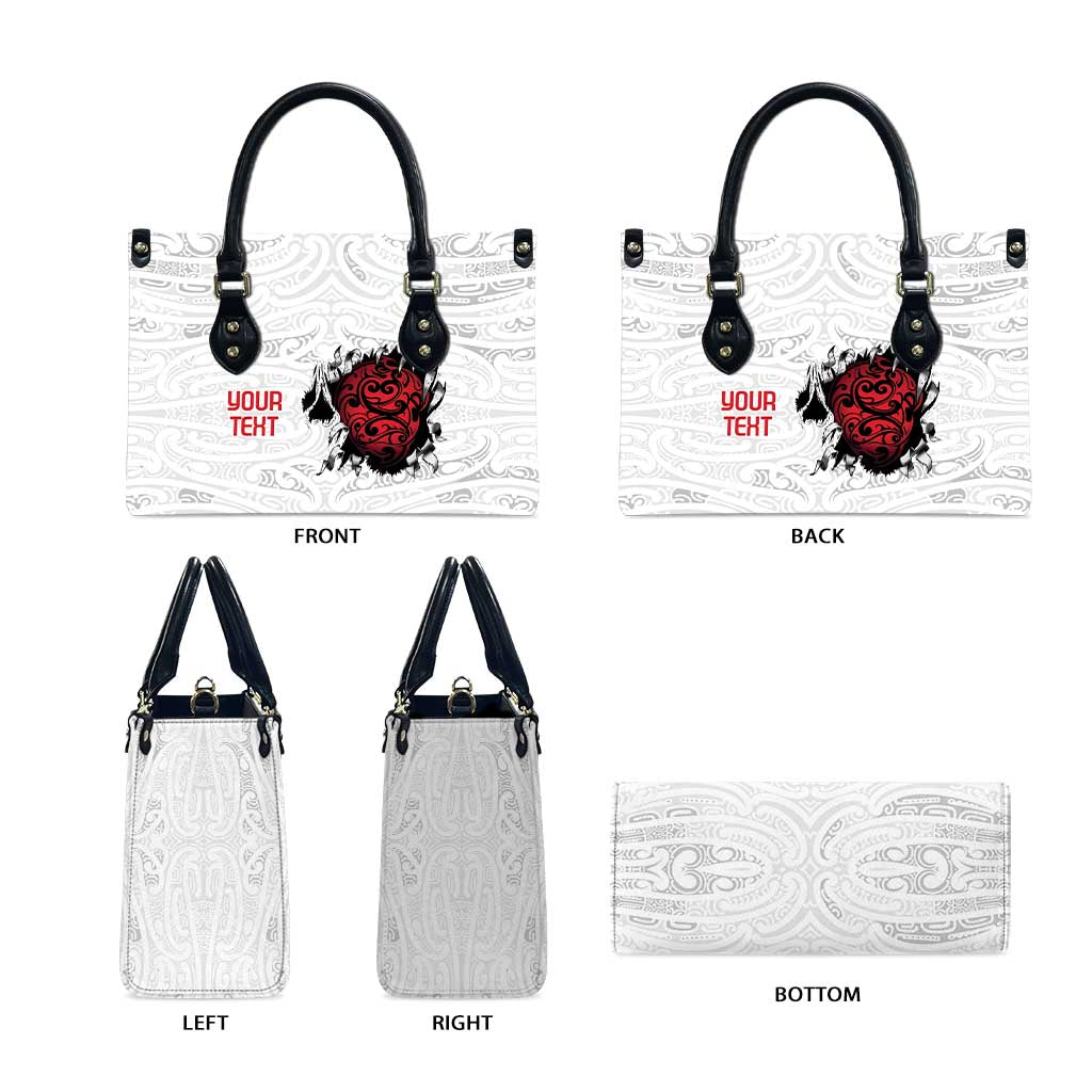 New Zealand Maori Heart Tribal Personalised Leather Bag Polynesian Patterns