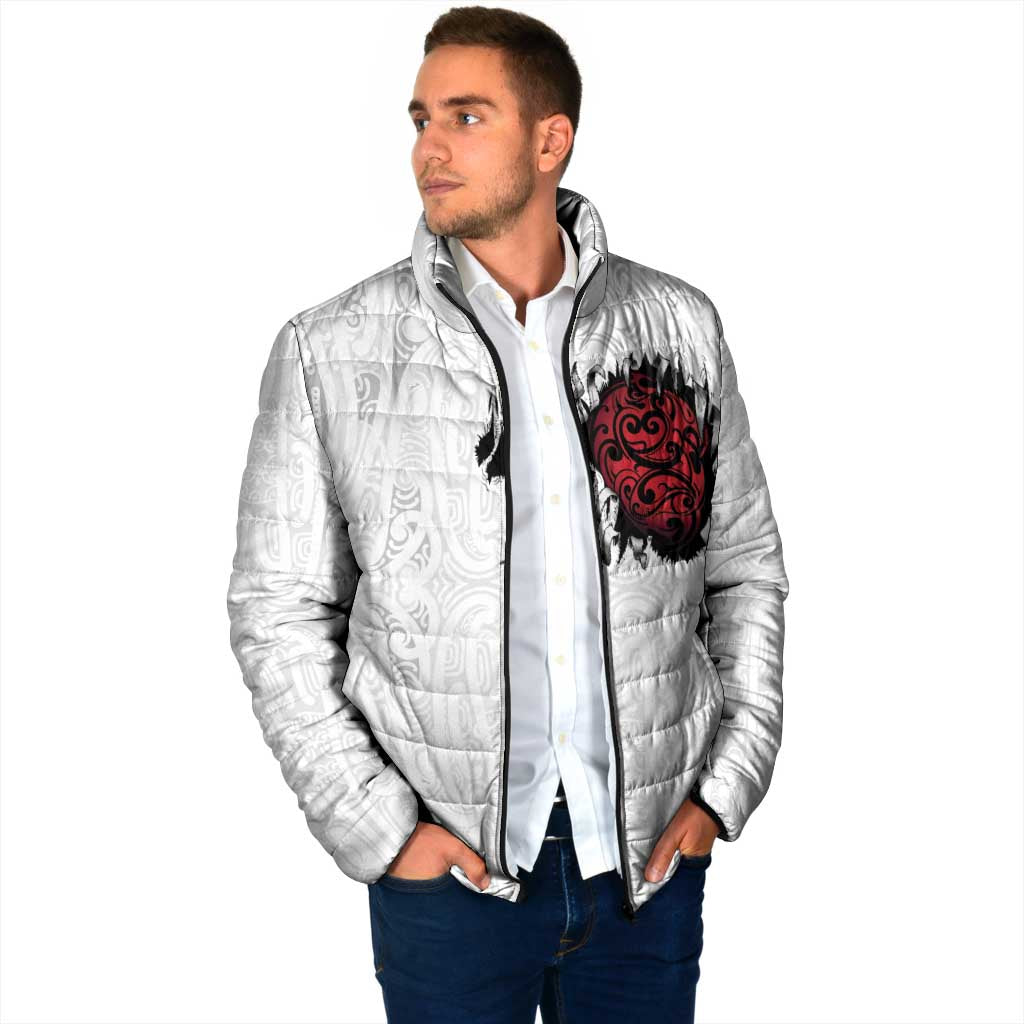 New Zealand Maori Heart Tribal Personalised Padded Jacket Polynesian Patterns
