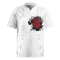 New Zealand Maori Heart Tribal Personalised Rugby Jersey Polynesian Patterns LT9 White - Polynesian Pride