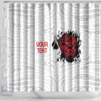 New Zealand Maori Heart Tribal Personalised Shower Curtain Polynesian Patterns