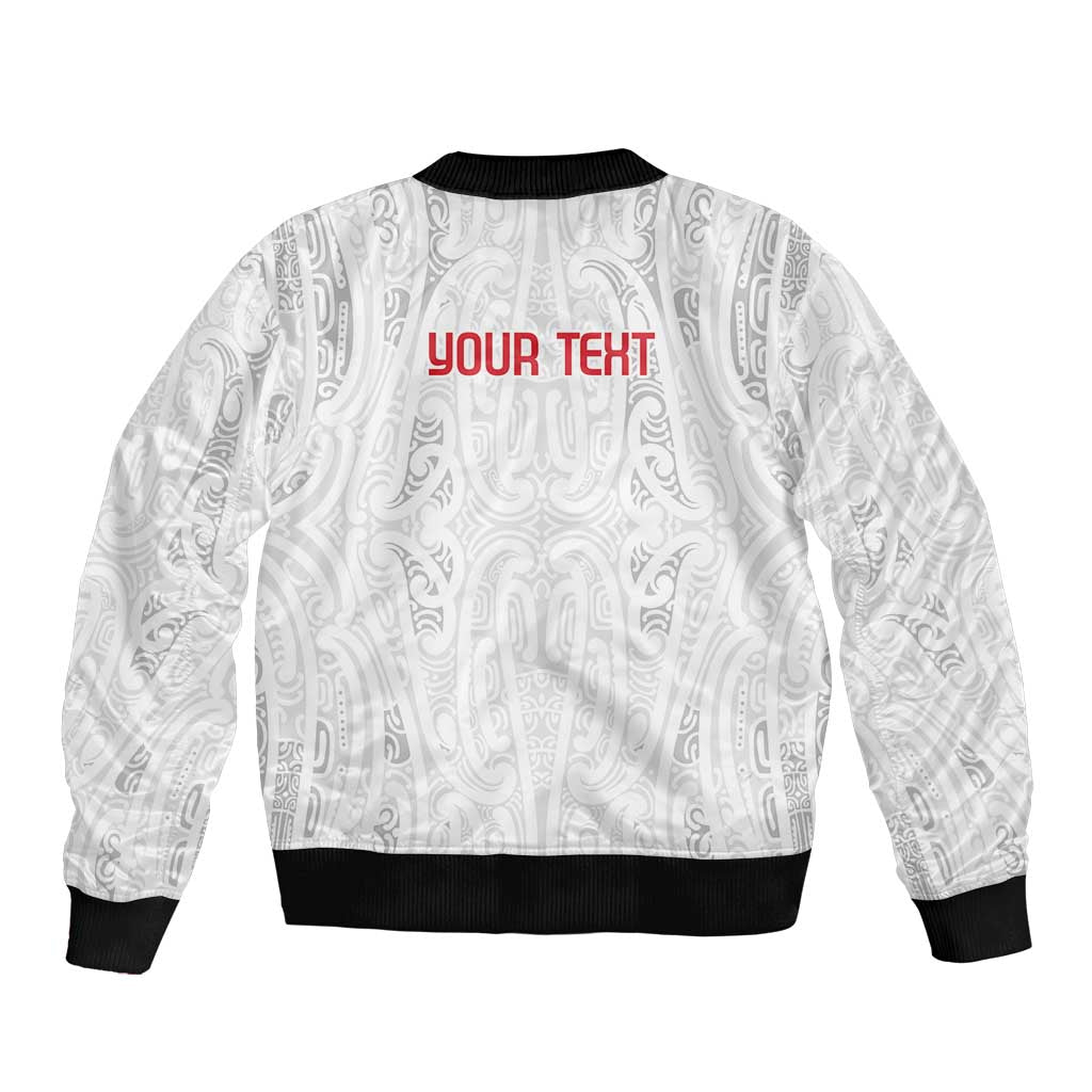 New Zealand Maori Heart Tribal Personalised Sleeve Zip Bomber Jacket Polynesian Patterns