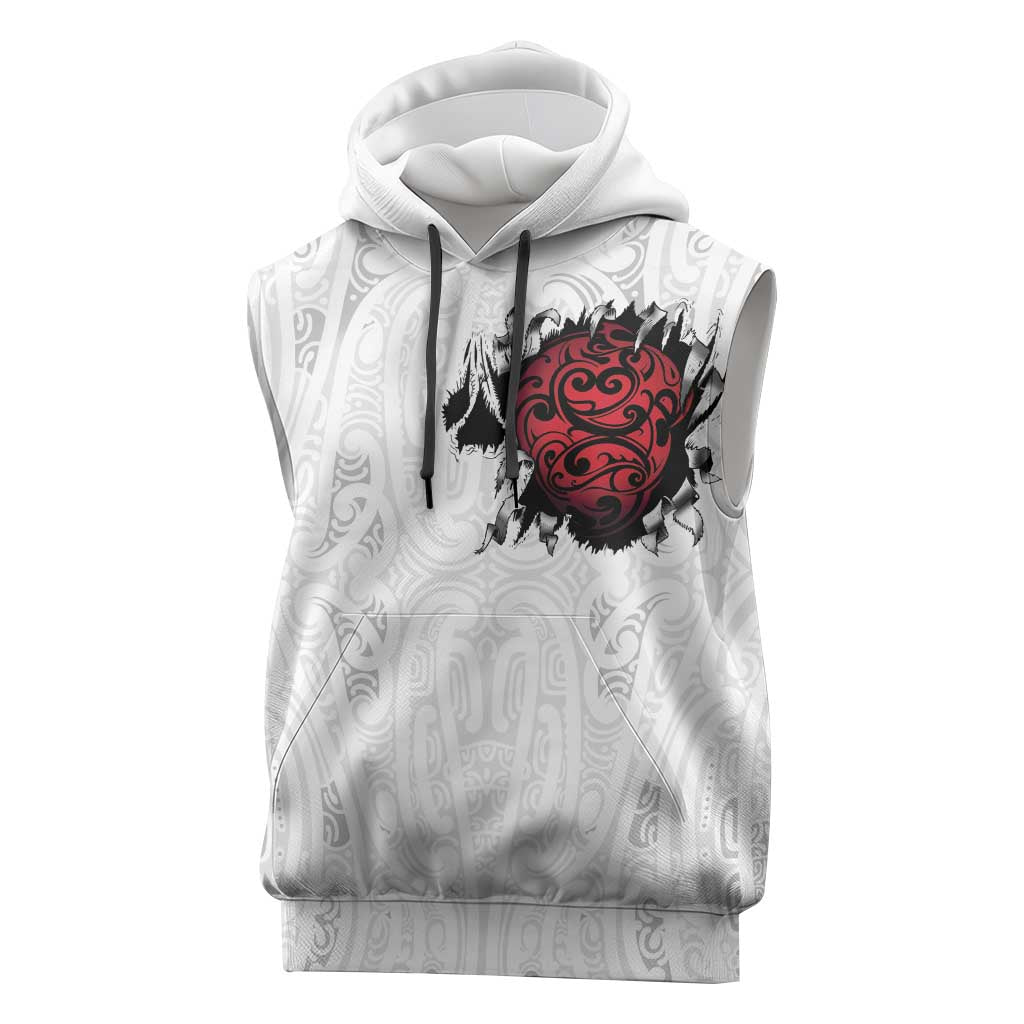 New Zealand Maori Heart Tribal Personalised Sleeveless Hoodie Polynesian Patterns