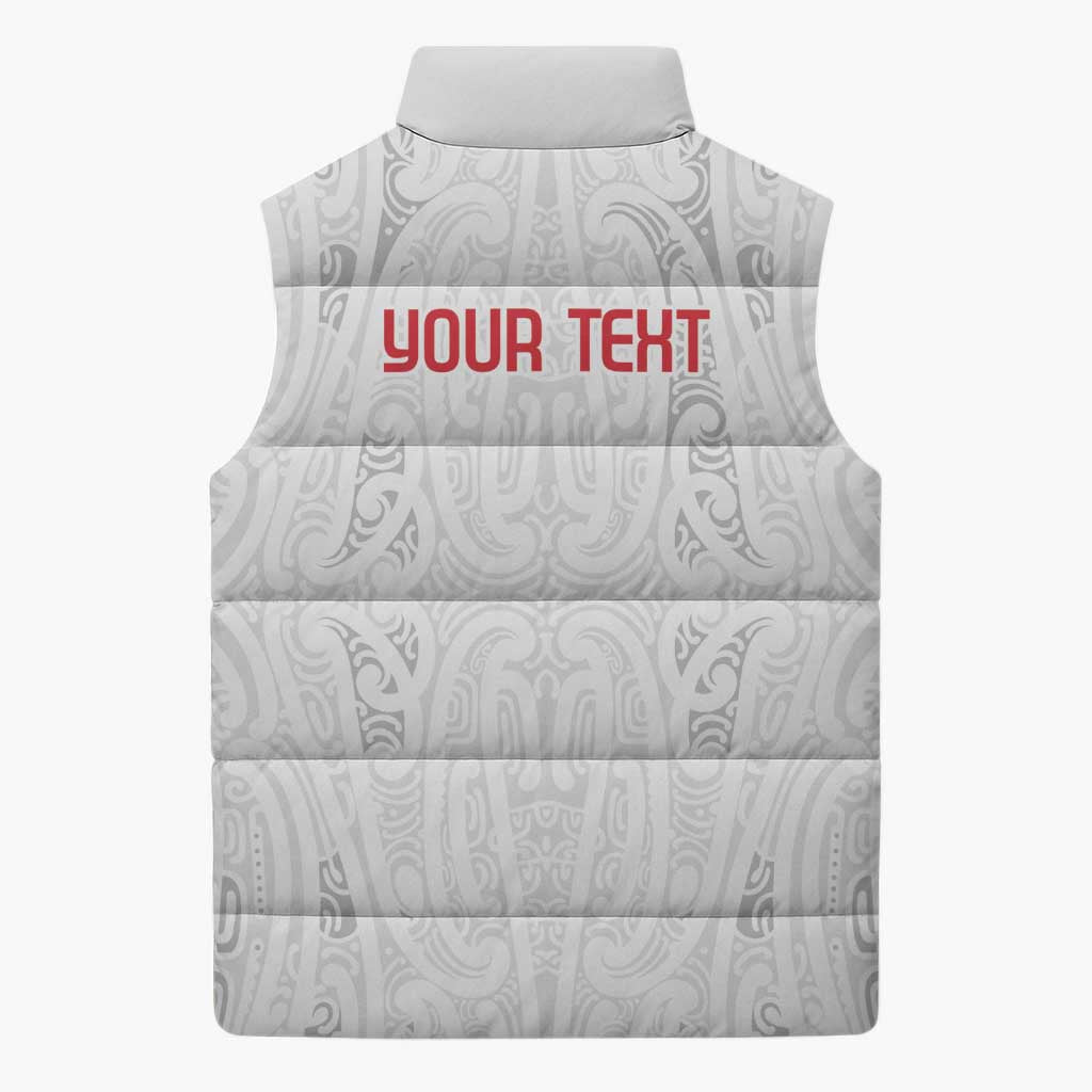 New Zealand Maori Heart Tribal Personalised Sleeveless Puffer Jacket Polynesian Patterns