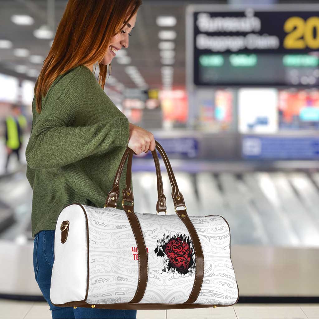New Zealand Maori Heart Tribal Personalised Travel Bag Polynesian Patterns