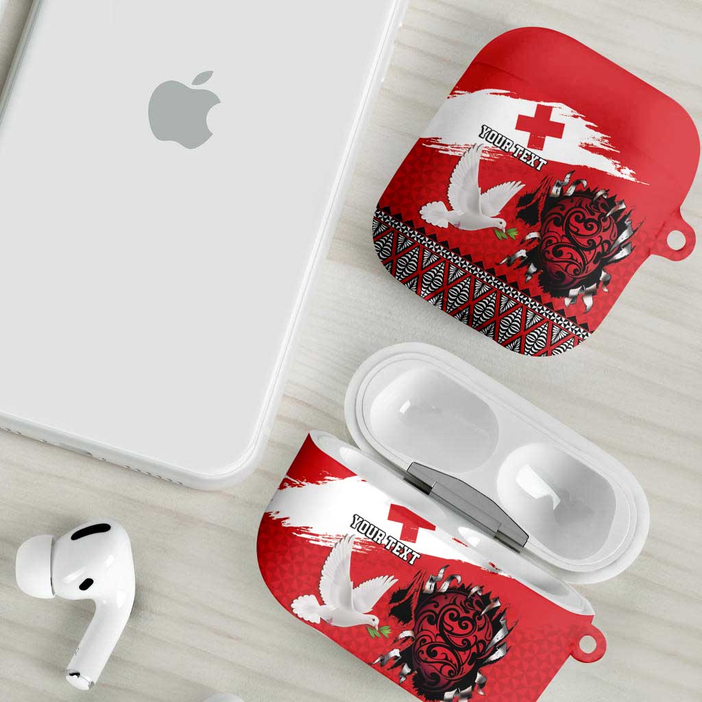 Tonga Heart Tribal Personalised AirPods Case Polynesian Patterns