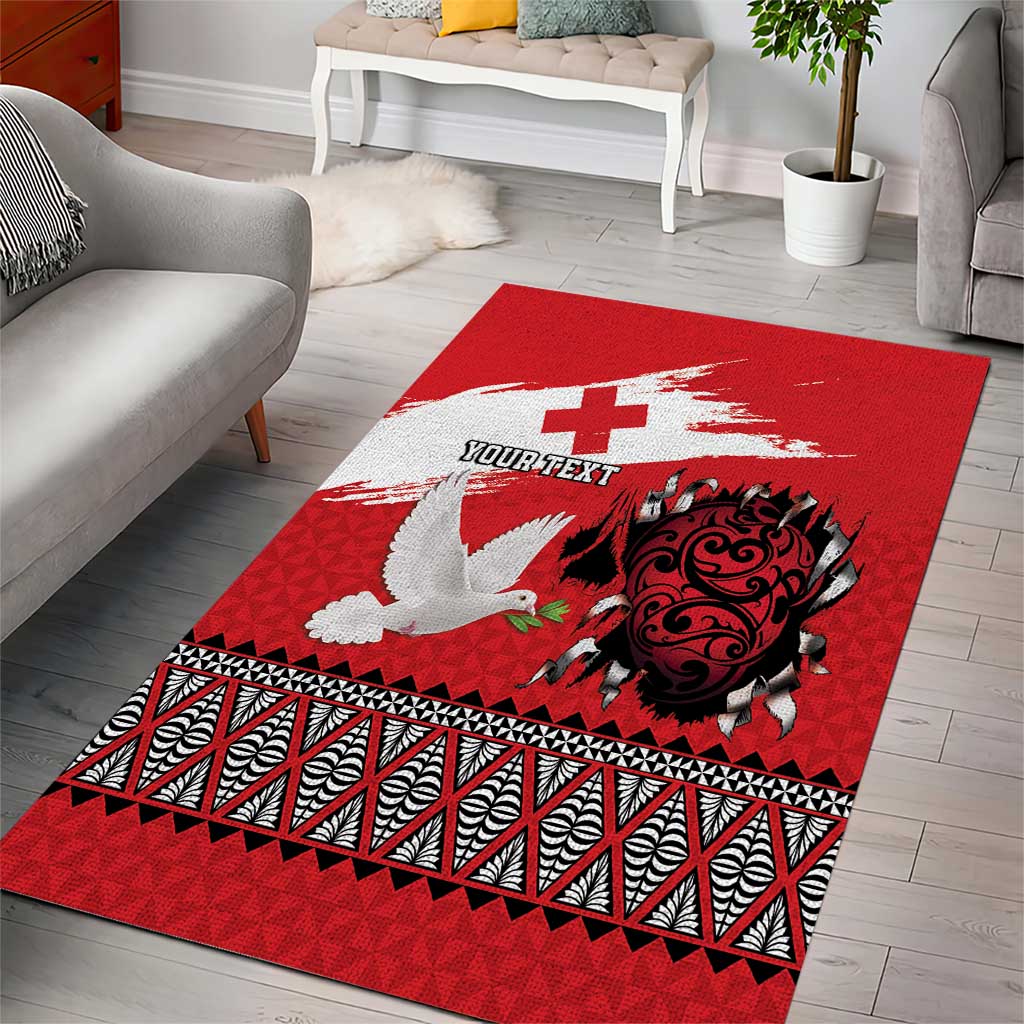 Tonga Heart Tribal Personalised Area Rug Polynesian Patterns