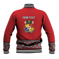 Tonga Heart Tribal Personalised Baseball Jacket Polynesian Patterns