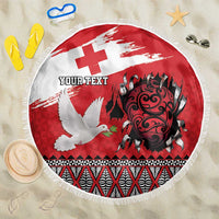 Tonga Heart Tribal Personalised Beach Blanket Polynesian Patterns