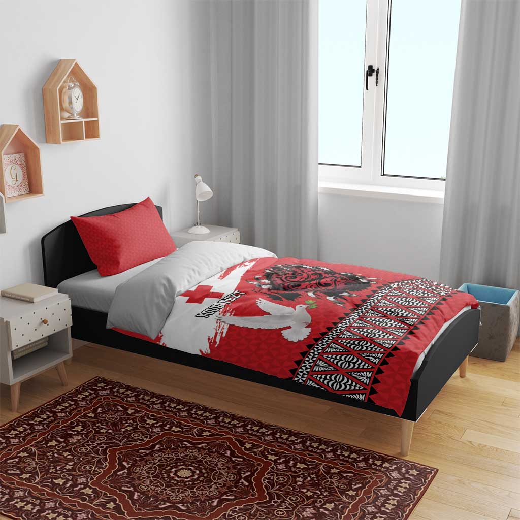 Tonga Heart Tribal Personalised Bedding Set Polynesian Patterns