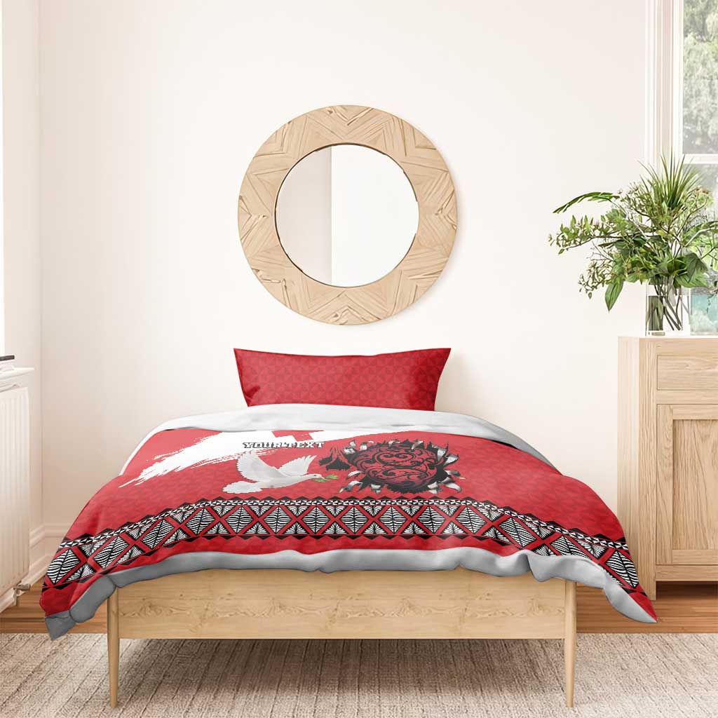 Tonga Heart Tribal Personalised Bedding Set Polynesian Patterns