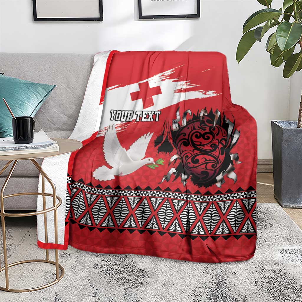 Tonga Heart Tribal Personalised Blanket Polynesian Patterns