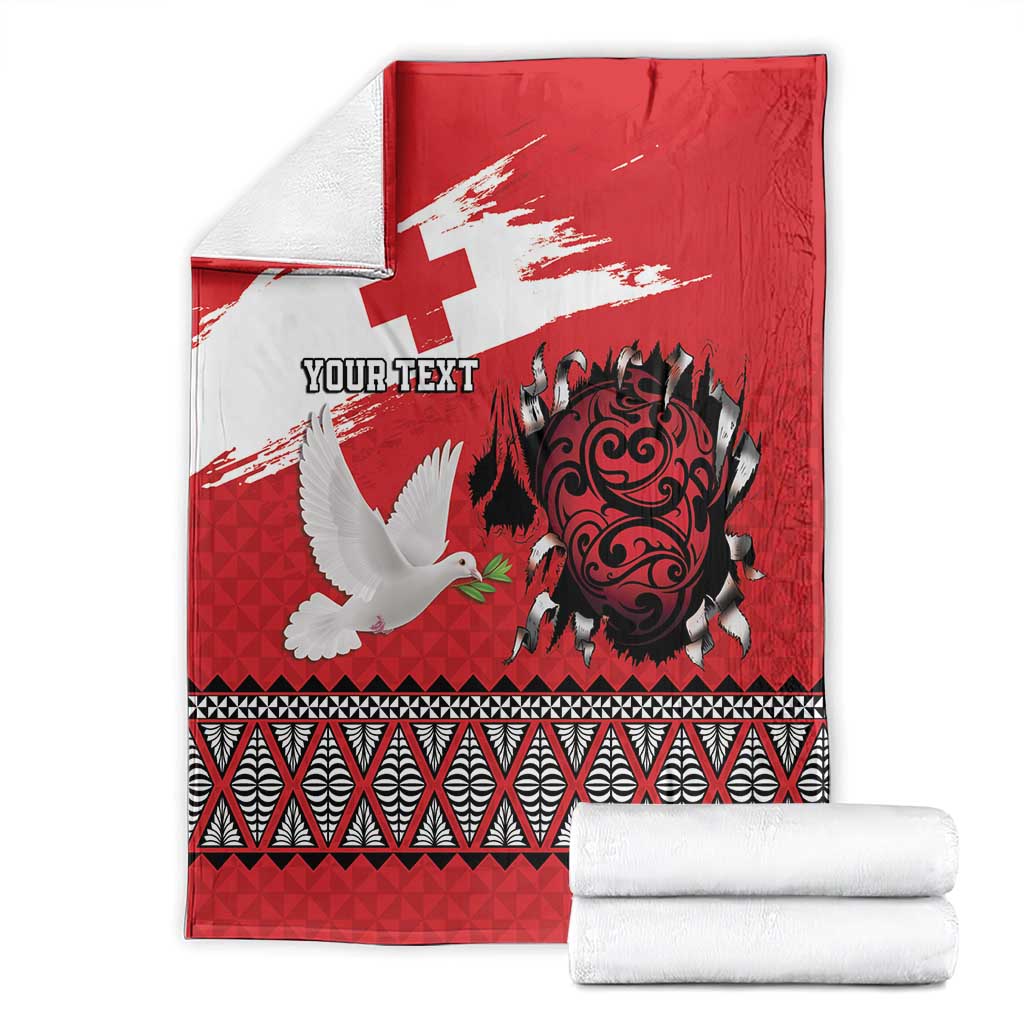 Tonga Heart Tribal Personalised Blanket Polynesian Patterns