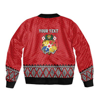 Tonga Heart Tribal Personalised Bomber Jacket Polynesian Patterns