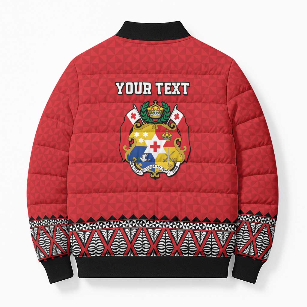Tonga Heart Tribal Personalised Bomber Puffer Jacket Polynesian Patterns