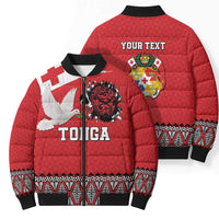 Tonga Heart Tribal Personalised Bomber Puffer Jacket Polynesian Patterns