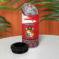 Tonga Heart Tribal Personalised 4 in 1 Can Cooler Tumbler Polynesian Patterns