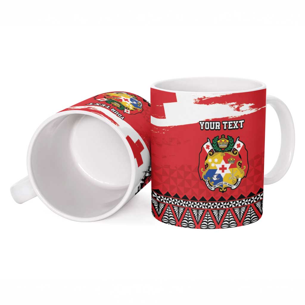 Tonga Heart Tribal Personalised Ceramic Mug Polynesian Patterns