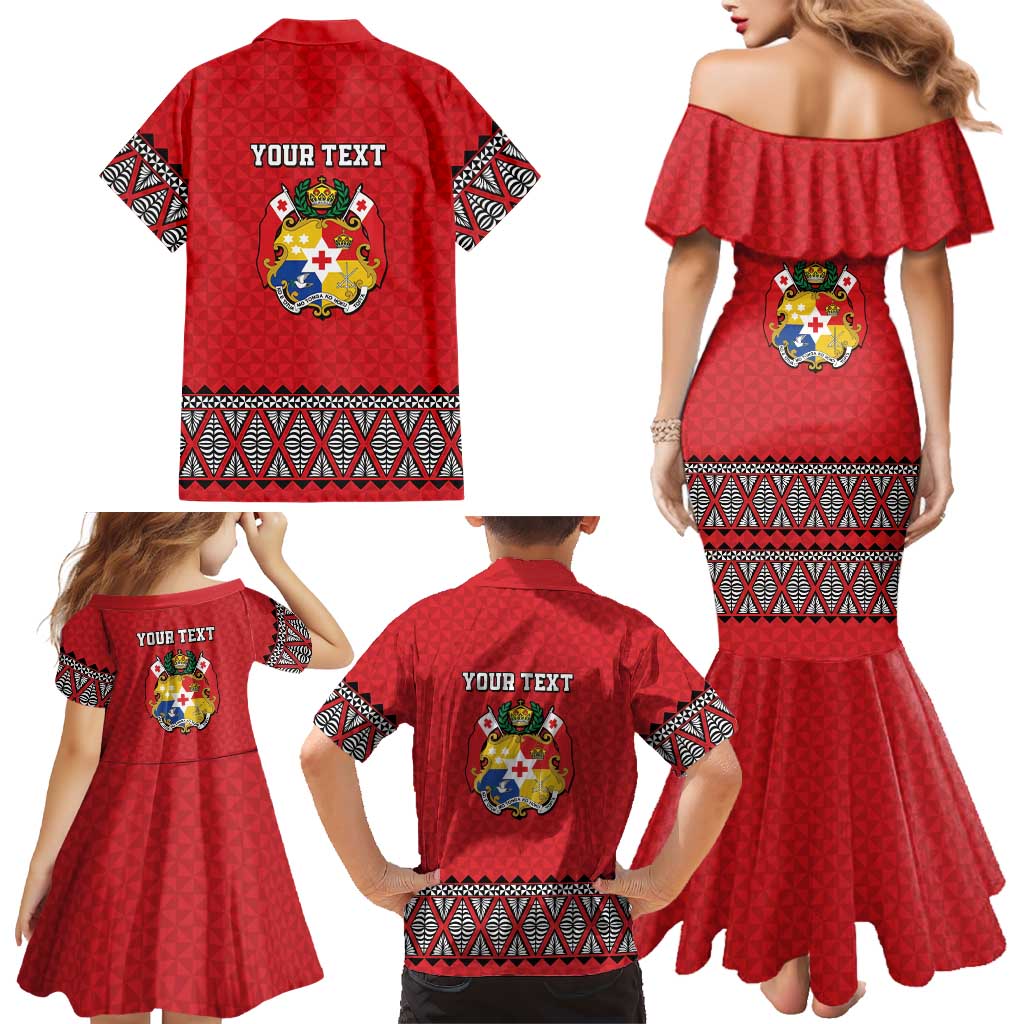Tonga Heart Tribal Personalised Family Matching Mermaid Dress and Hawaiian Shirt Polynesian Patterns