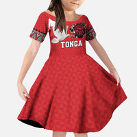 Tonga Heart Tribal Personalised Family Matching Off Shoulder Short Dress and Hawaiian Shirt Polynesian Patterns