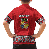 Tonga Heart Tribal Personalised Family Matching Puletasi and Hawaiian Shirt Polynesian Patterns