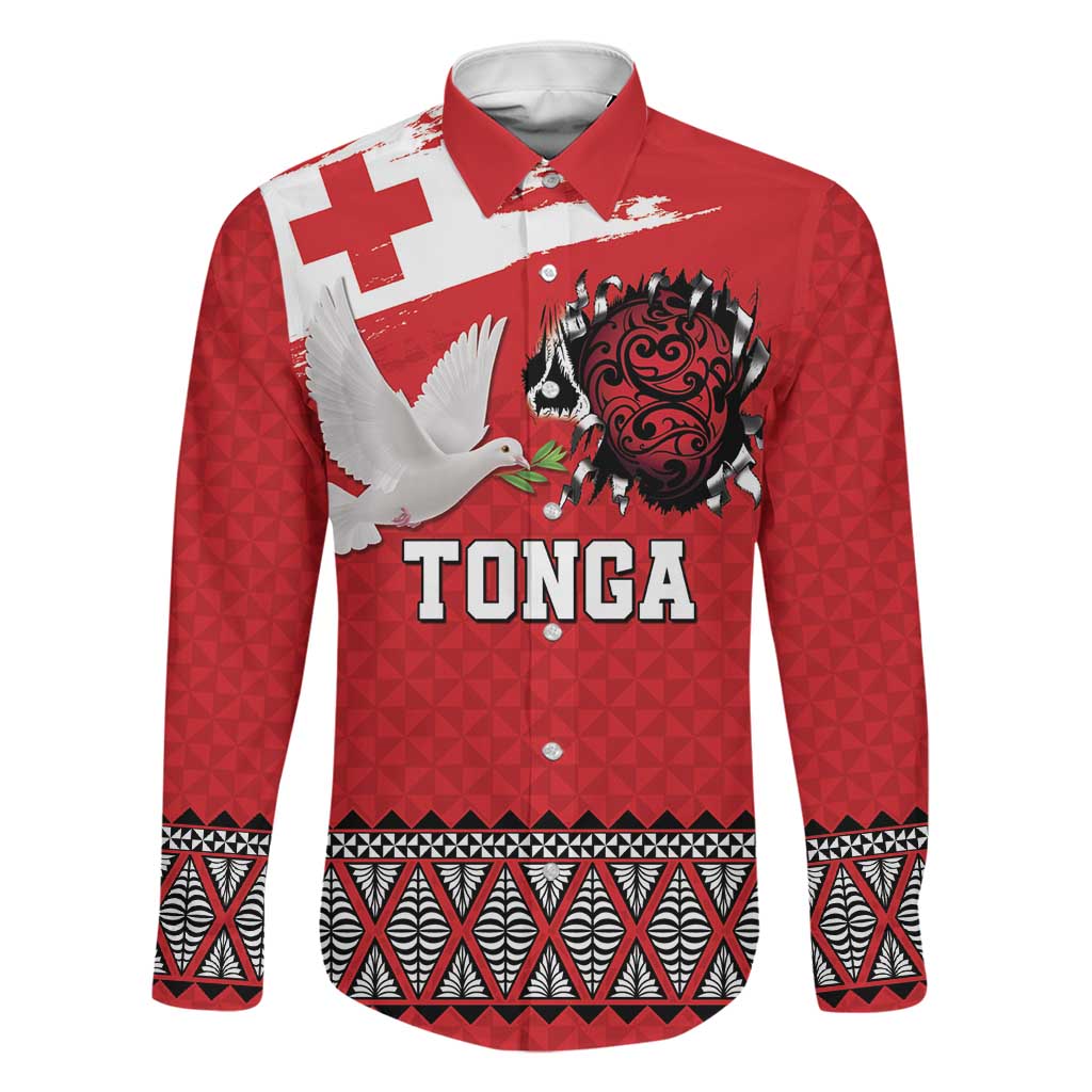 Tonga Heart Tribal Personalised Family Matching Puletasi and Hawaiian Shirt Polynesian Patterns
