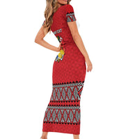 Tonga Heart Tribal Personalised Family Matching Short Sleeve Bodycon Dress and Hawaiian Shirt Polynesian Patterns