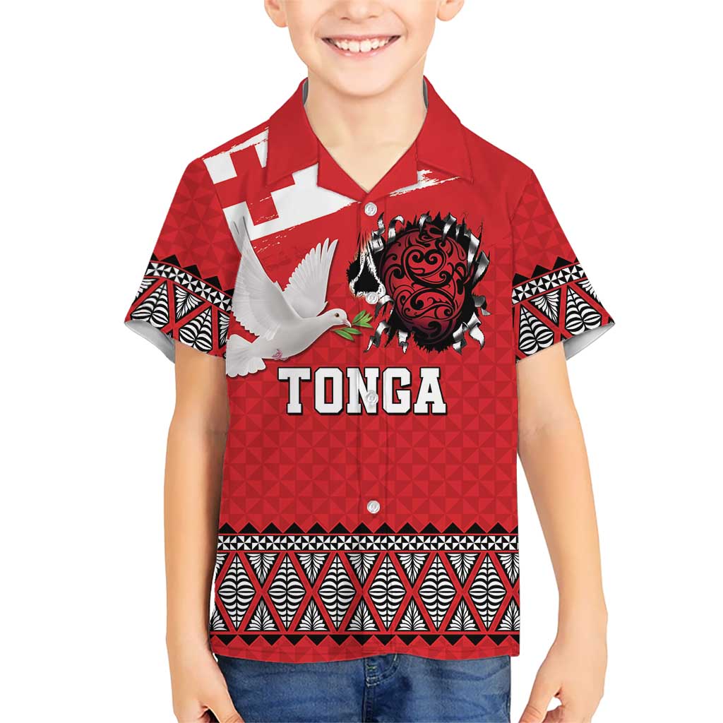 Tonga Heart Tribal Personalised Family Matching Short Sleeve Bodycon Dress and Hawaiian Shirt Polynesian Patterns
