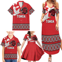 Tonga Heart Tribal Personalised Family Matching Summer Maxi Dress and Hawaiian Shirt Polynesian Patterns
