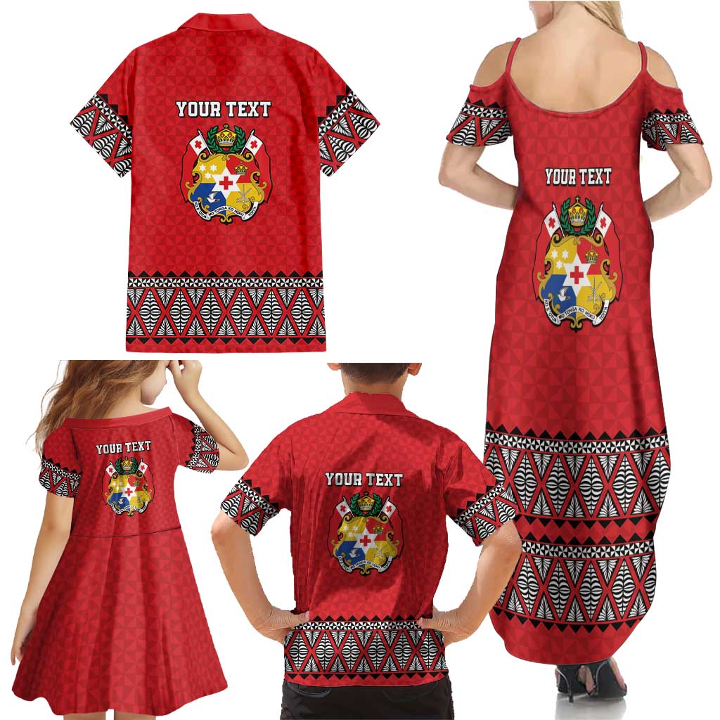 Tonga Heart Tribal Personalised Family Matching Summer Maxi Dress and Hawaiian Shirt Polynesian Patterns