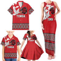 Tonga Heart Tribal Personalised Family Matching Tank Maxi Dress and Hawaiian Shirt Polynesian Patterns