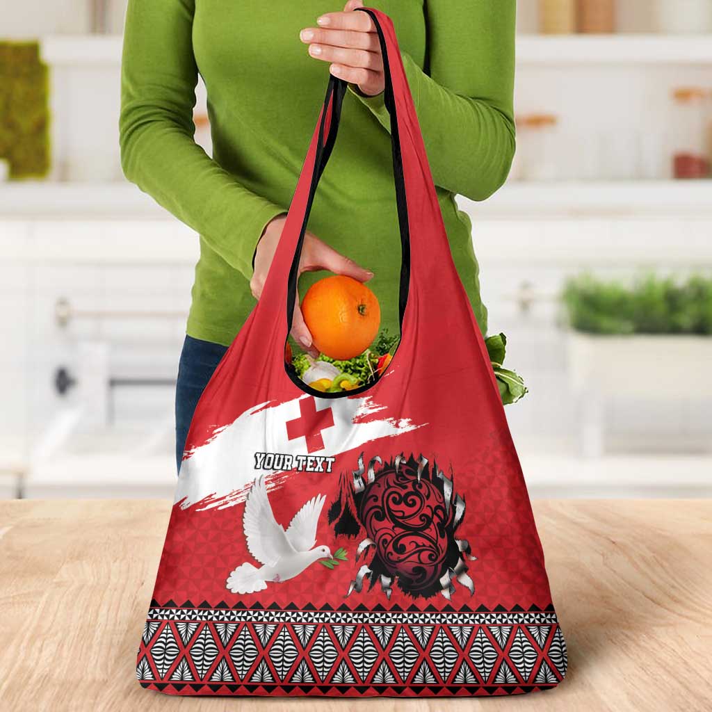 Tonga Heart Tribal Personalised Grocery Bag Polynesian Patterns