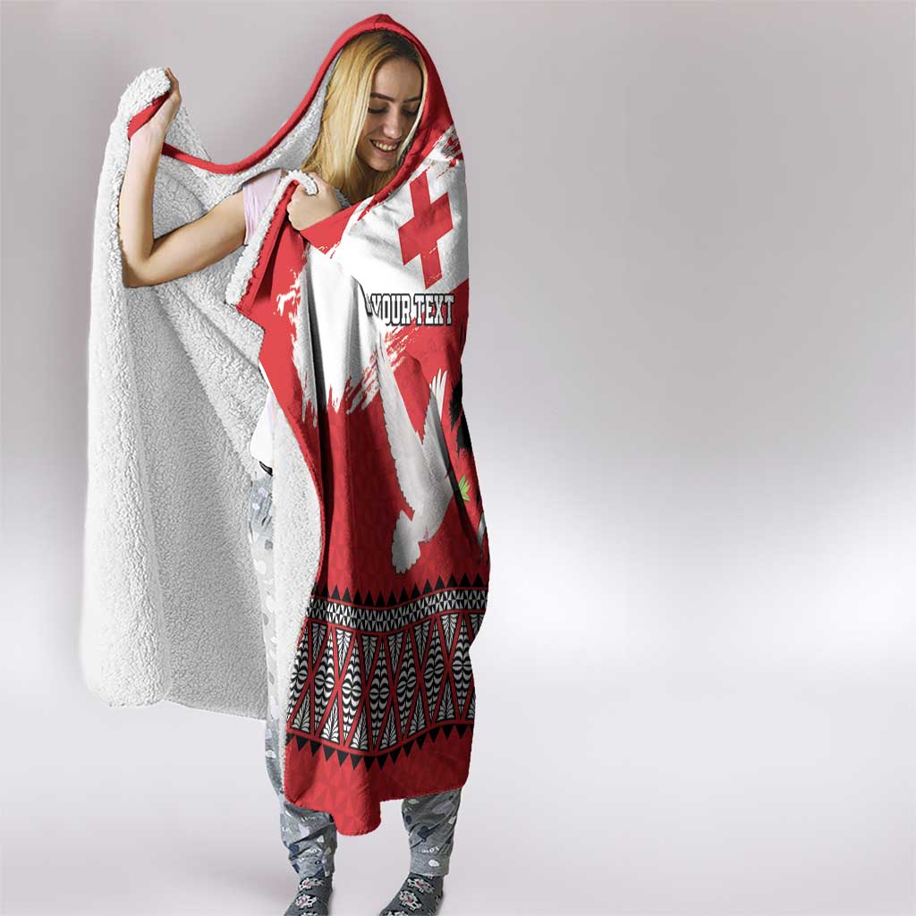 Tonga Heart Tribal Personalised Hooded Blanket Polynesian Patterns