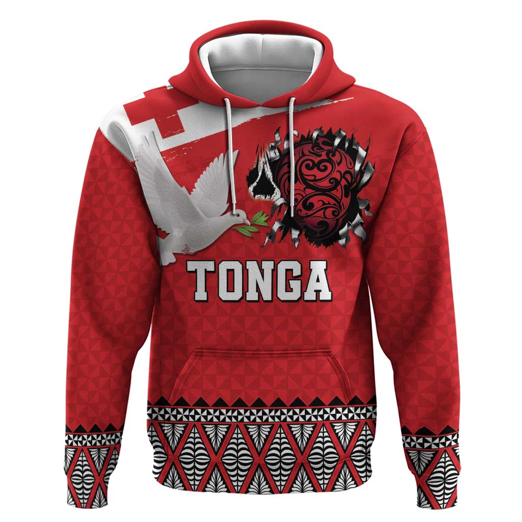 Tonga Heart Tribal Personalised Hoodie Polynesian Patterns