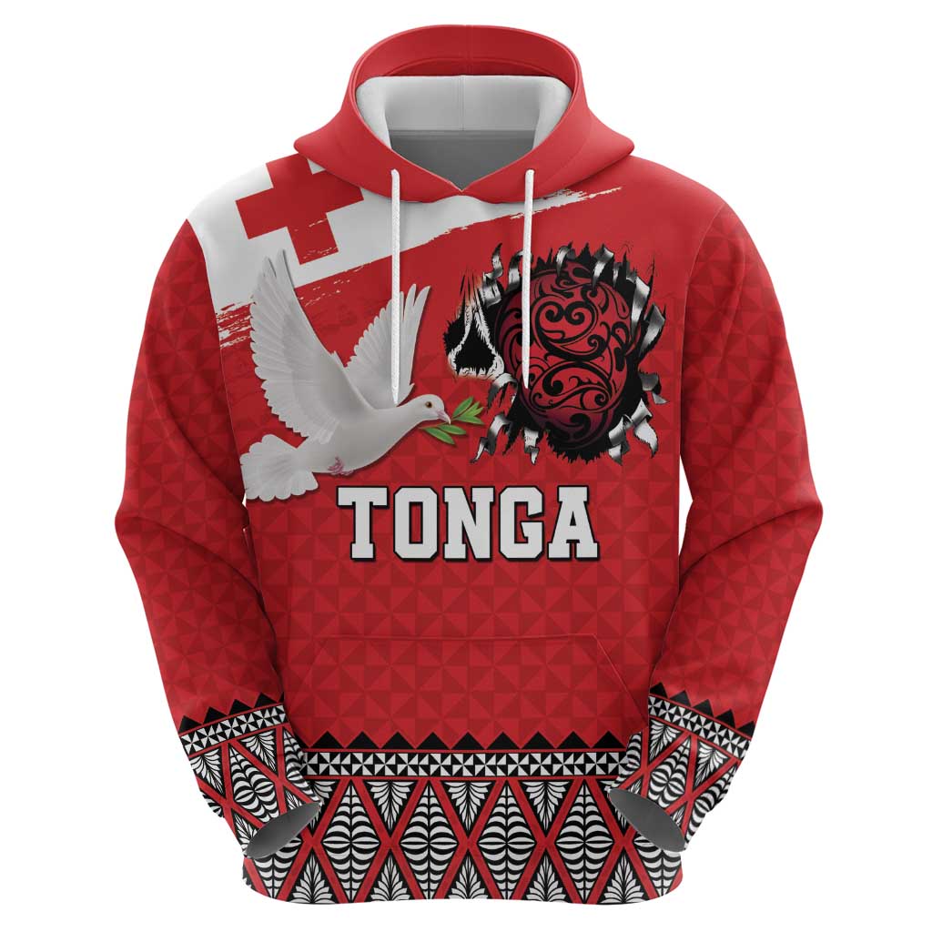 Tonga Heart Tribal Personalised Hoodie Polynesian Patterns