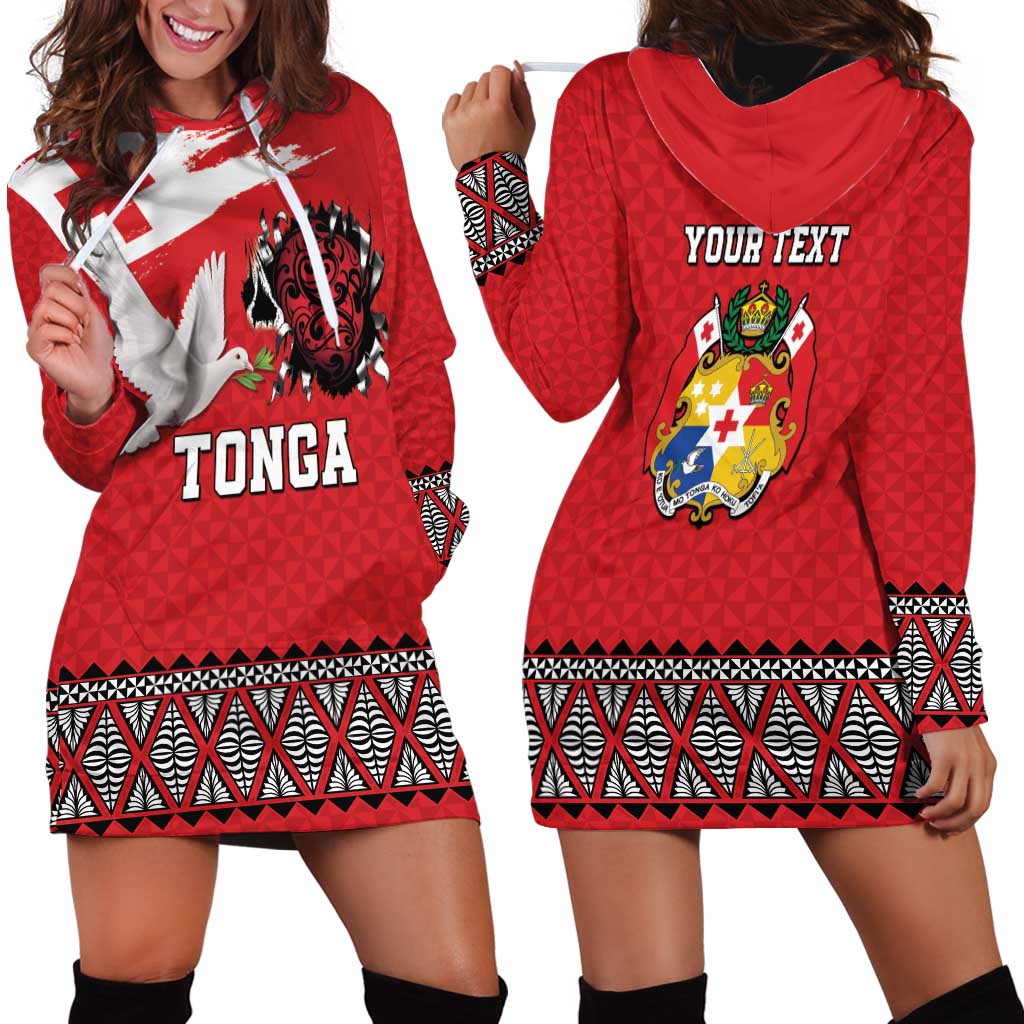 Tonga Heart Tribal Personalised Hoodie Dress Polynesian Patterns