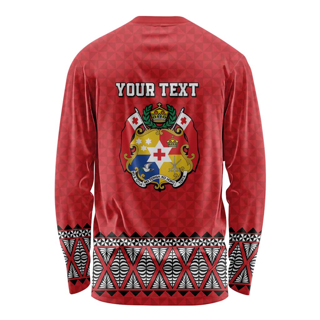 Tonga Heart Tribal Personalised Long Sleeve Shirt Polynesian Patterns