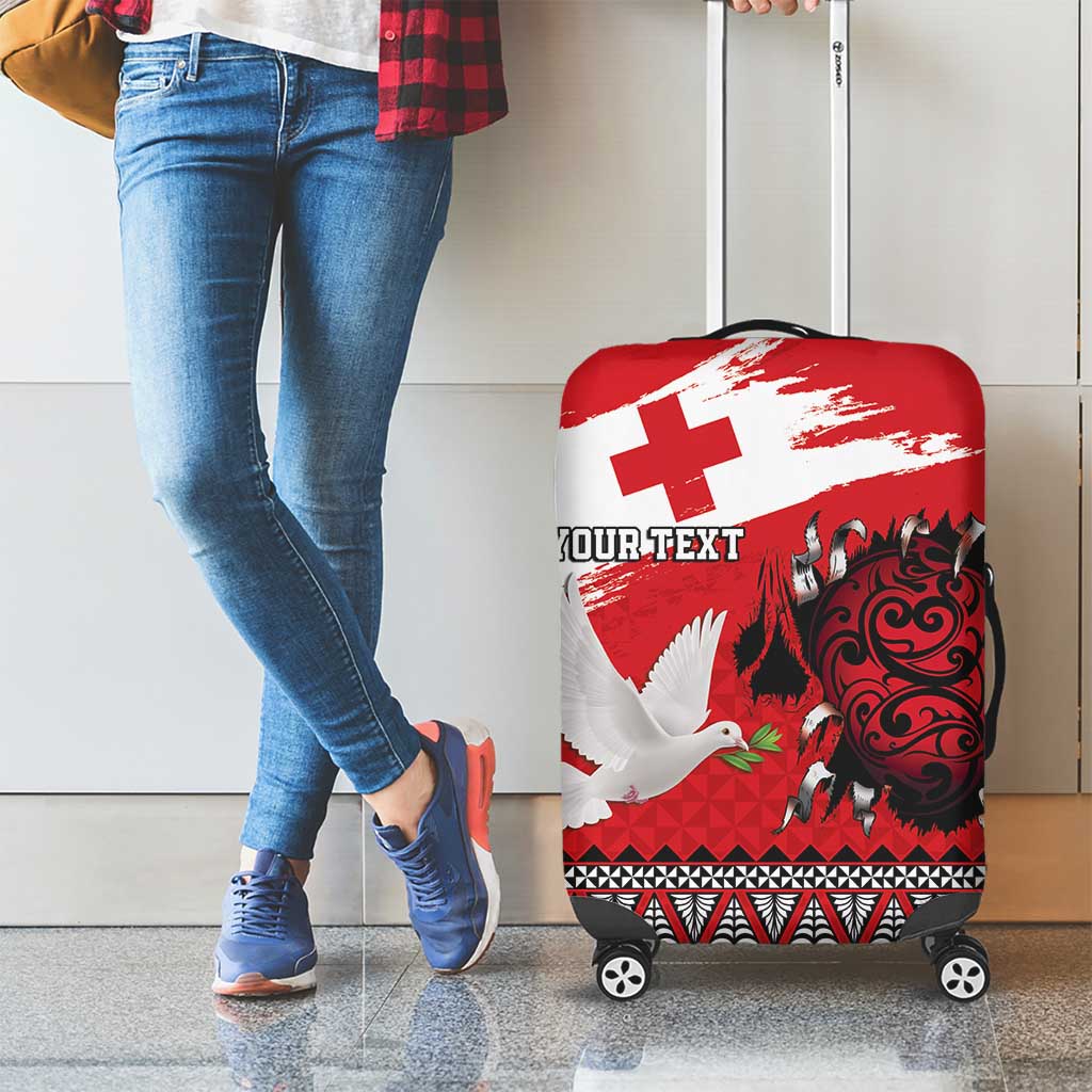 Tonga Heart Tribal Personalised Luggage Cover Polynesian Patterns