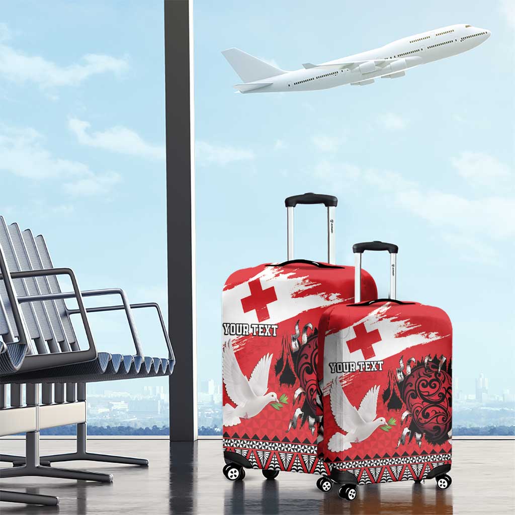 Tonga Heart Tribal Personalised Luggage Cover Polynesian Patterns